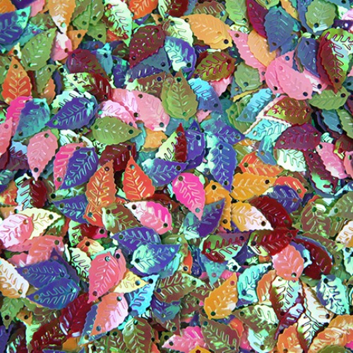  비즈공예 만들기재료 스팡클레인보우 나뭇잎(소) 16mm 500g